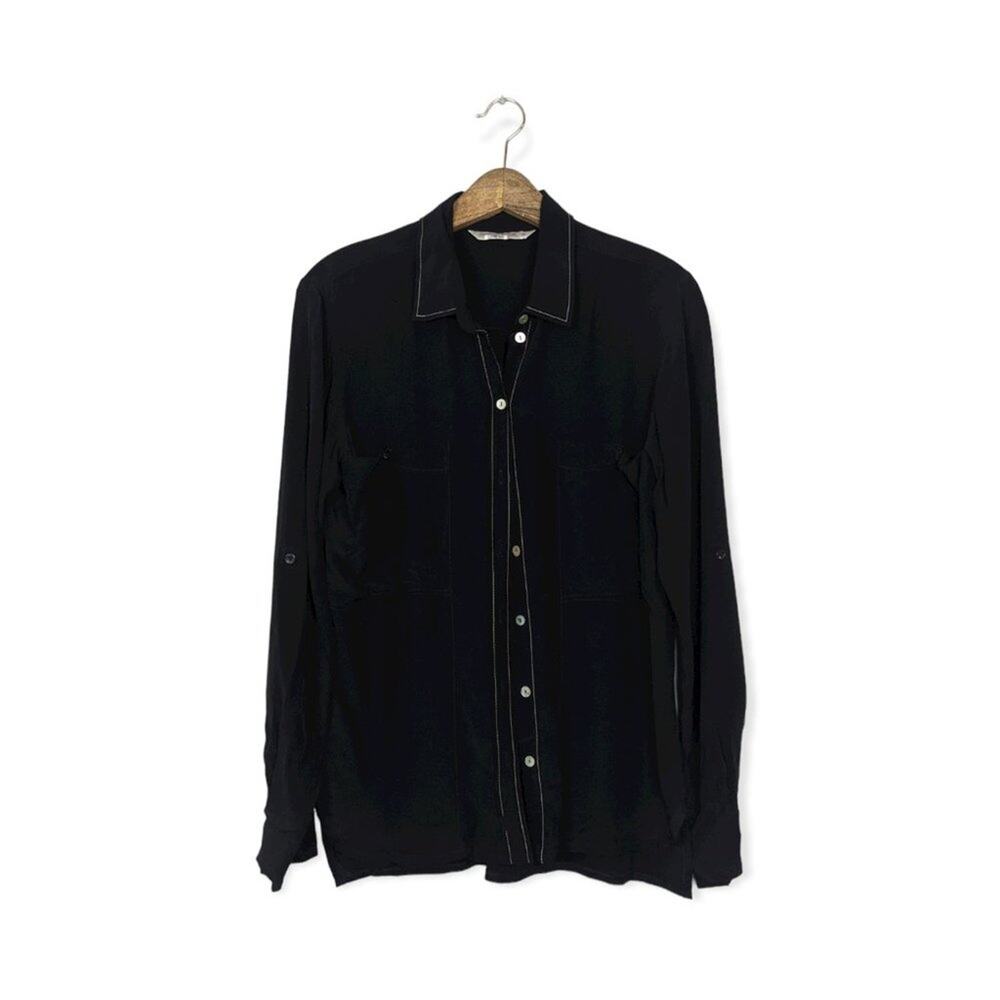 Summum Woman Black Button Down Shirt